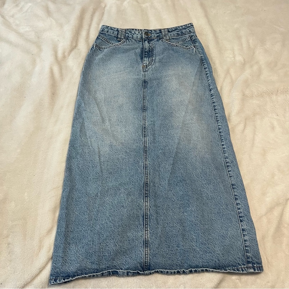 Stradivarius Long Denim Maxi Skirt